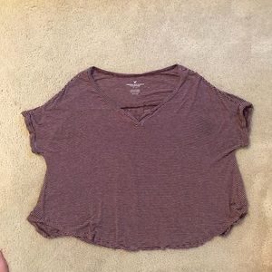 American Eagle Wide V-Neck Top